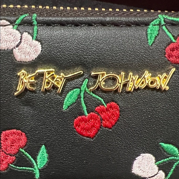 Betsey Johnson | Heart/Cherry Embroidered Wallet w/ Removable Wristlet Strap - Picture 3 of 12